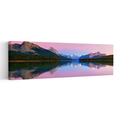 «Twilight Mountain Lake Colorful Peaceful Serene Forest Landscape», art mural
