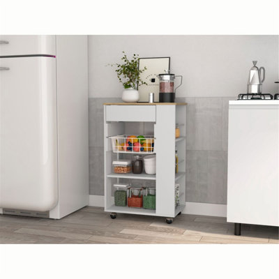 Chariot de cuisine mobile polyvalent avec beaucoup de rangement pour une cuisson efficace