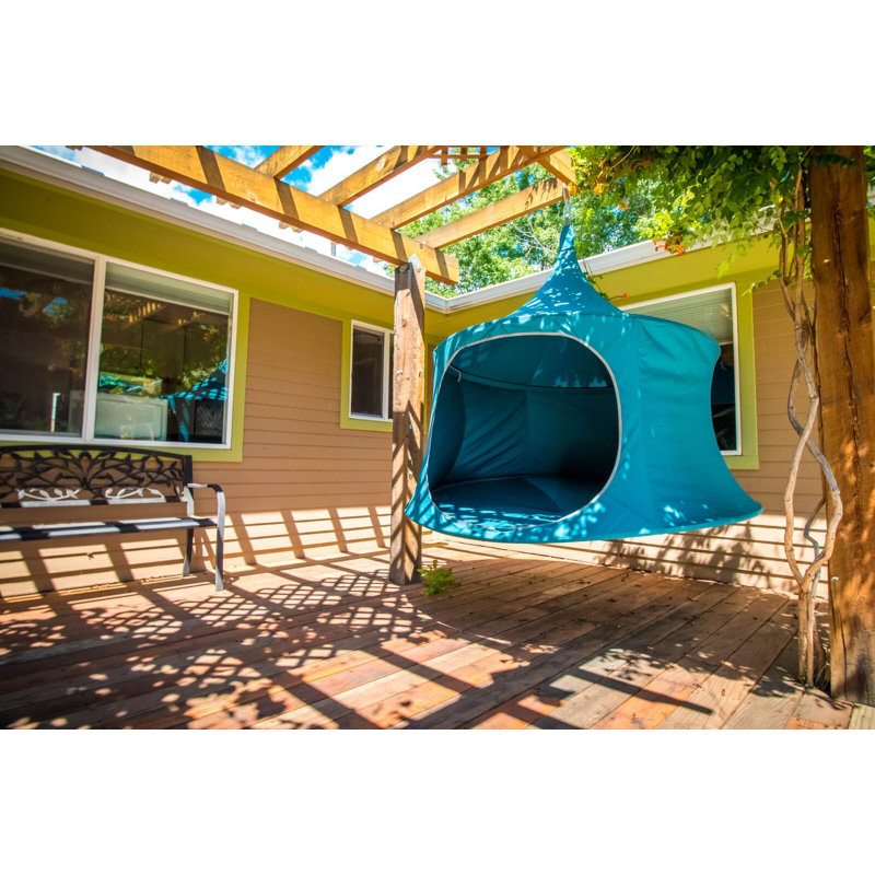 2 Person Chair Hammock, 72" H x 72" W x 72" D, Aquamarine