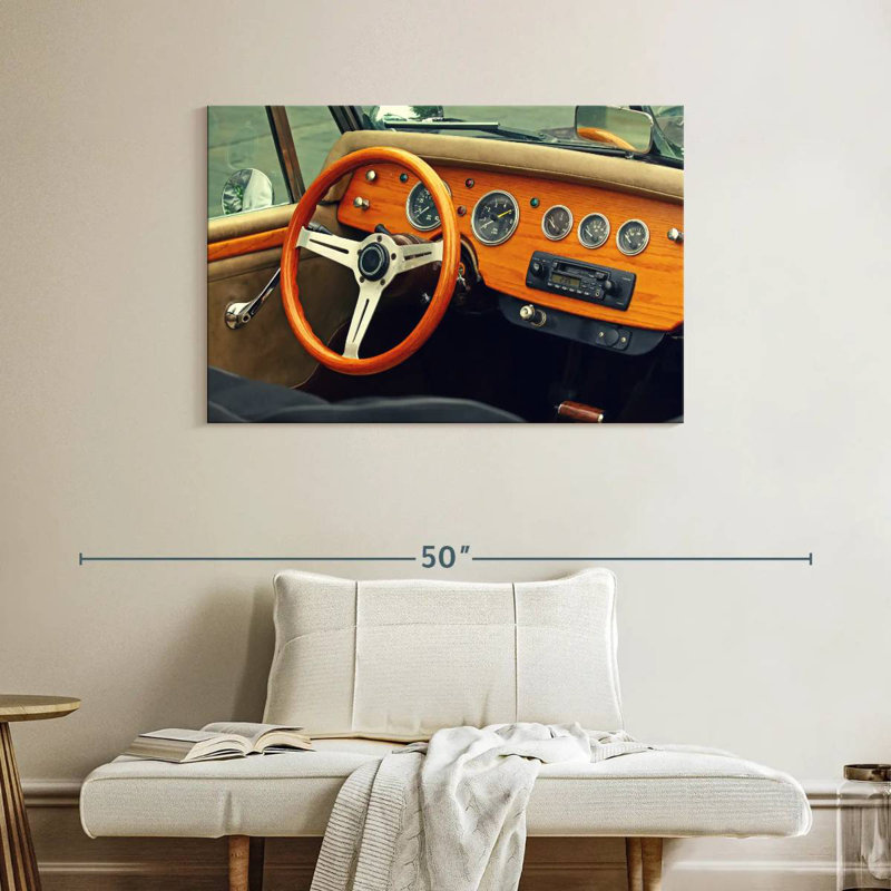 Mehar Vintage Car Wooden Dashboard, 26" H x 39" W