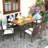 6 - Person Acacia Wicker Patio Dining Set with Rectangular Table