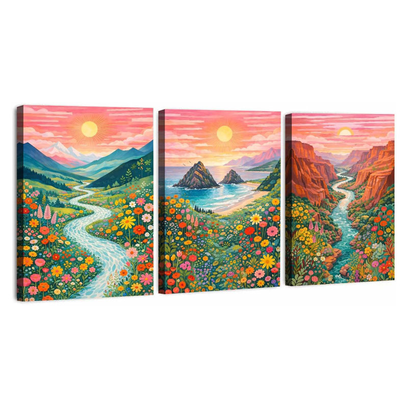 3 Piece Wrapped Canvas Wall Art