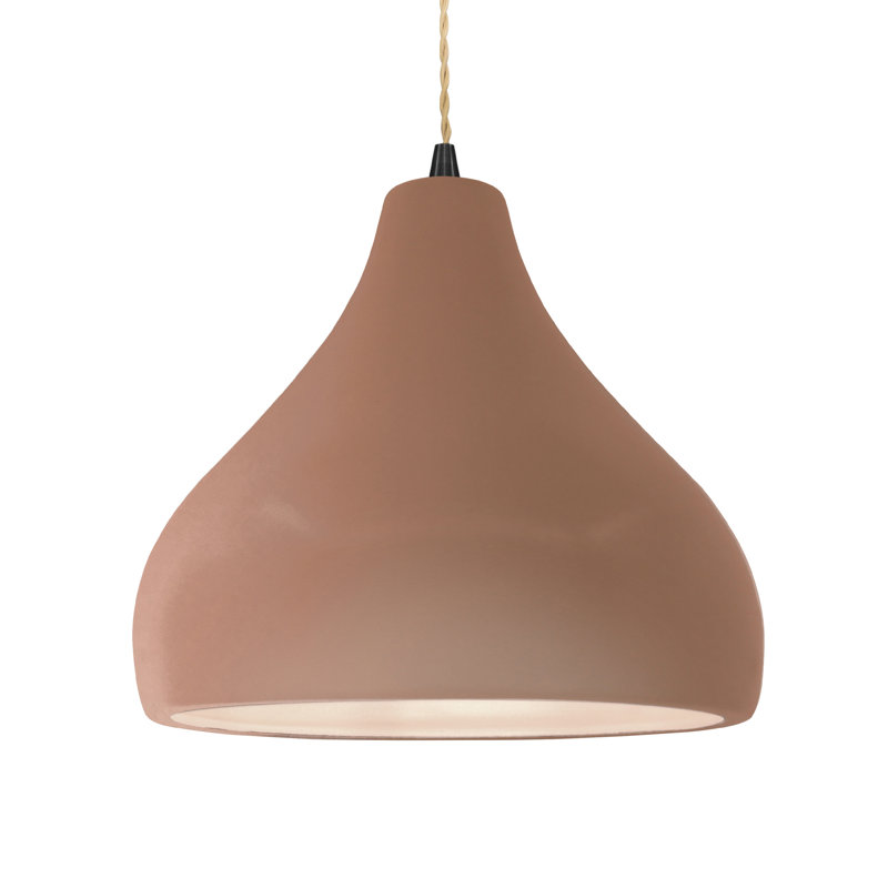 Luminaire suspendu à 1 lumière Meydan, Adobe, Noir mat, H 9,5 po x l 13,5 po x P 13,5 po