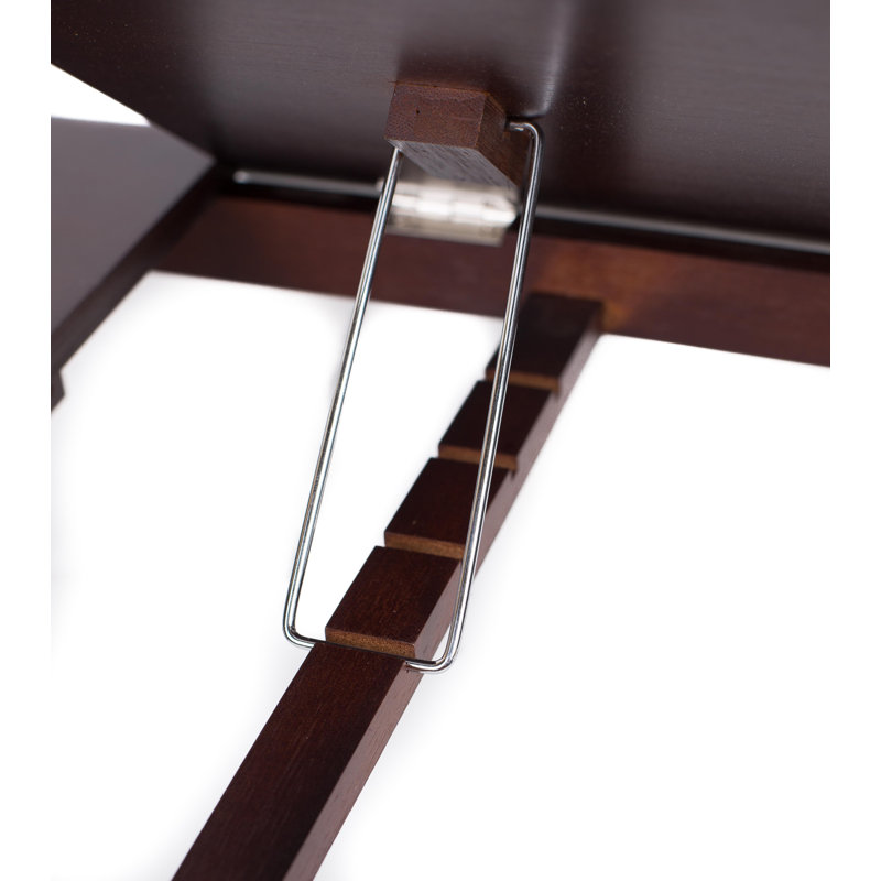 Adjustable Walnut Bamboo Laptop Bed Tray with Storage Drawer