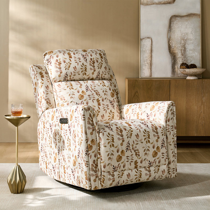 Thorndike 32" Dual Motor Swivel And Rocker Power Recliner, Yellow