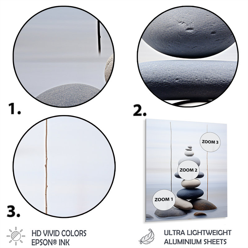 «Beach Photo Harmonic Balance I», impressions murales abstraites en métal, H 32 po x l 24 po x P 1 po