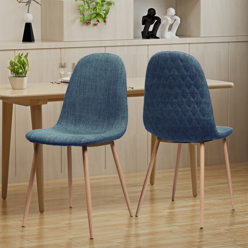 Chaise de salle à manger, Naturel, Bleu