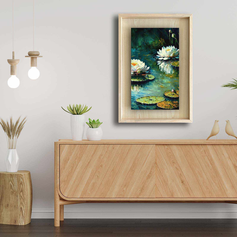 Élégante peinture décorative encadrée, 16,9 po x 24,8 po | Cadre 100% bois massif (épaisseur: 1,2 po), fond 100% bois aggloméré érable (épaisseur: 0,1 po), impression UV | Décoration murale parfaite pour la maison et le bureau