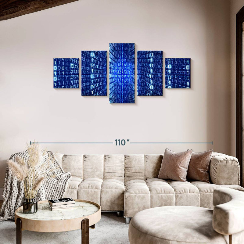 Blue Computer Matrix, 36" H x 80" W
