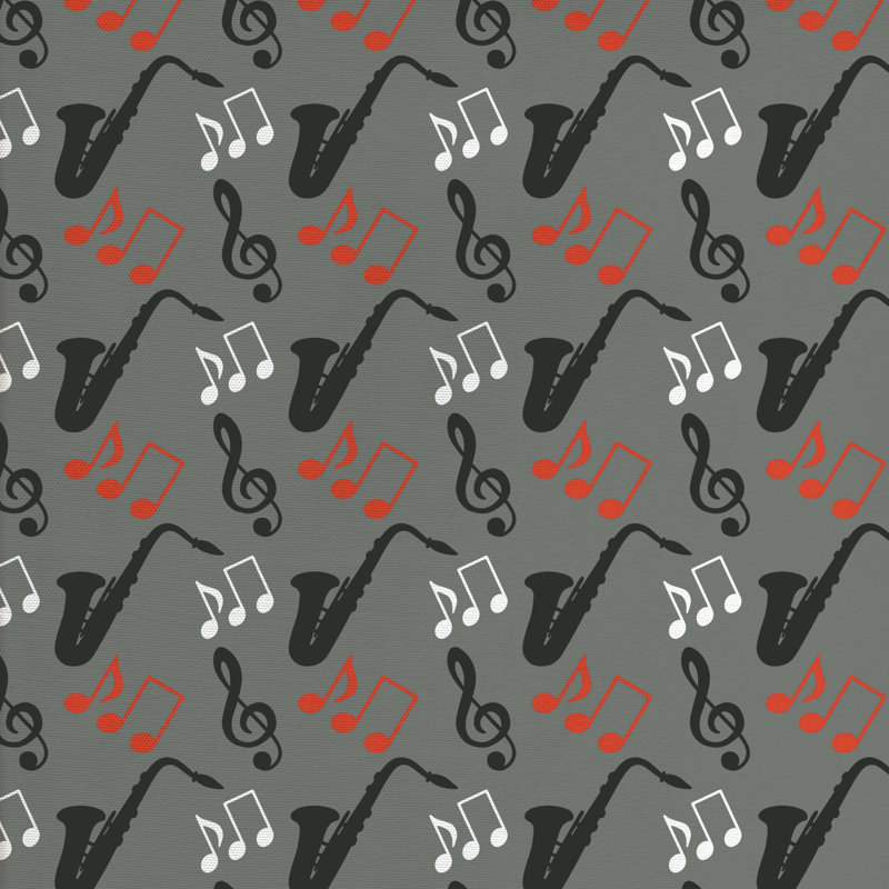 Tissu de musique jazz, l 58 po x L 108 po