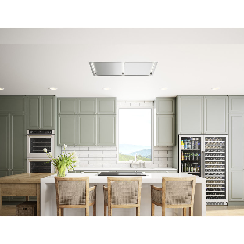 Zephyr Lux 43 in. Island Range Hood with LED Lights, Stainless Steel
