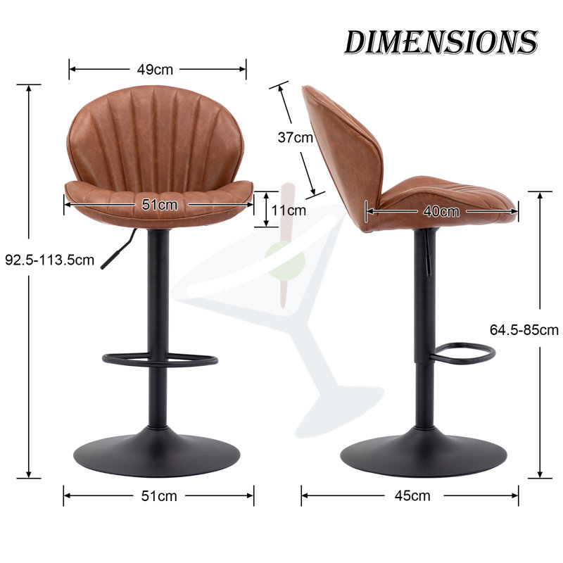 Agapito Upholstered Adjustable Height Counter Stool