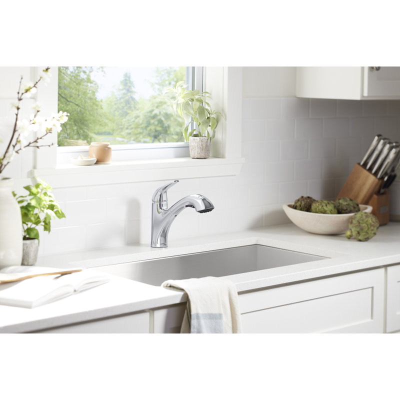 Jolt Single-Handle Pull-Out Kitchen Sink Faucet With Two-Function Sprayhead, Polished Chrome