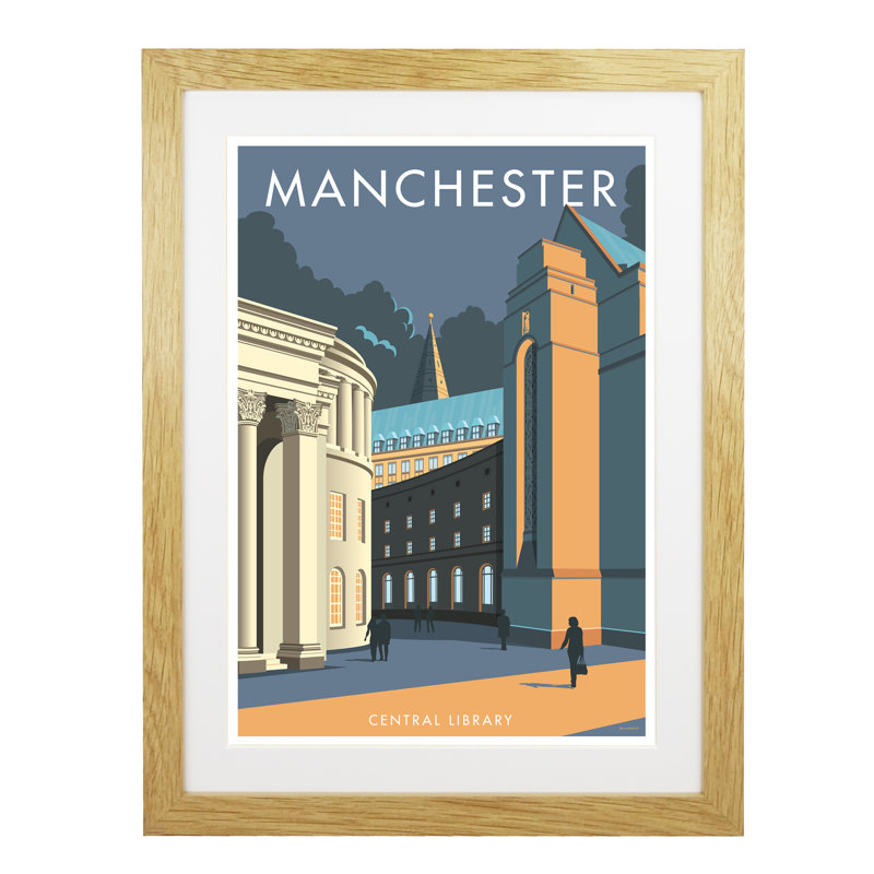 Manchester 1 by Stephen Millership - Print, Oak, 43.5cm H x 33.5cm W x 2.2cm D