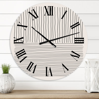 Oversized Minimal Geometric Lines III Wall Clock