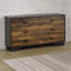 Commode 6 tiroirs noyer et noir