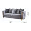 Sophistiqué 2 salon en velours gris avec des cadres en bois doré pour un look raffiné, un revêtement doux et confortable et une détente or massif