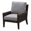 Chaise de patio en teck Hueitt avec coussins Sunbrella et repose-pieds
