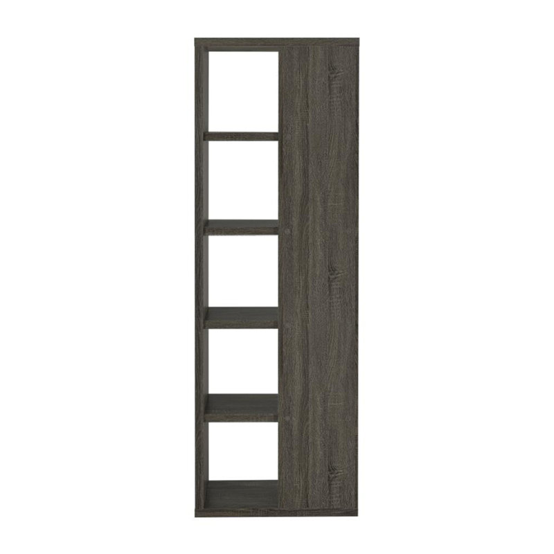 Bibliothèque à 5 niveaux au fini gris patiné
