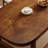 Brown solid wood rectangular dining table