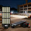 Réverbère solaire 12 000 W d'extérieur avec capteur de mouvement à radars, éclairage de sécurité crépuscule à l'aube pour stationnements, allées, cours, installation murale ou sur poteau