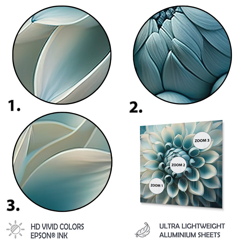 " Blue,White Dahlia Flowers I ", 16" H x 16" W x 1" D