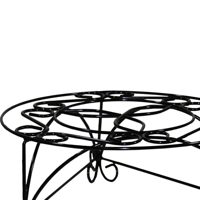Support à plantes en métal mosaïque de 16,3 cm de hauteur, plateau de 36,6 cm - Transformez votre espace avec style - Décoration intérieure esthétique noire et dorée