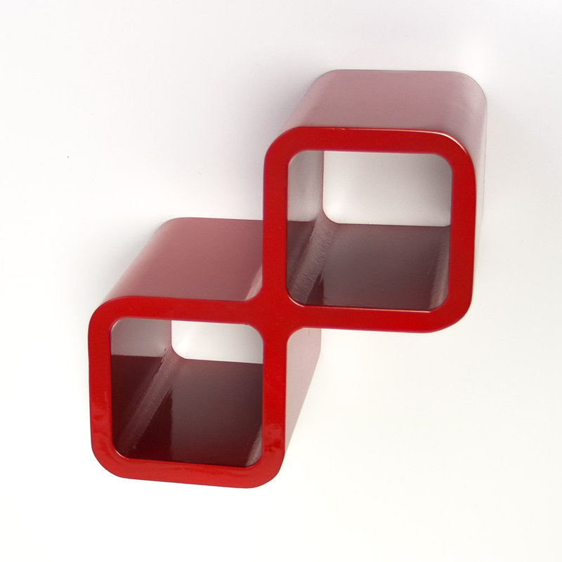 2 Piece Cube Shelf, Red