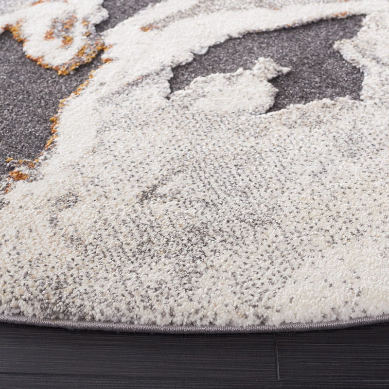 Cyrus Shag Performance Abstract Rug, Round 6'7"