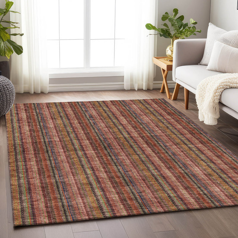 Tapis rosé de qualité supérieure lavable à la machine Prisco, Rectangle 2 pi 6 po x 3 pi 10 po