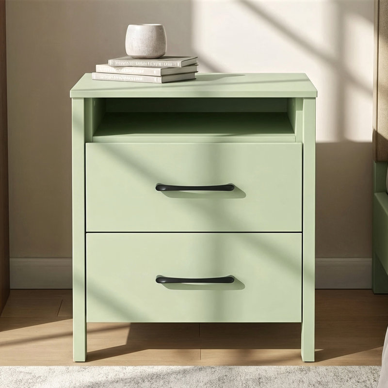 Table de chevet 2 tiroirs 22,7 po Pruitt, Gris froid, Individuel
