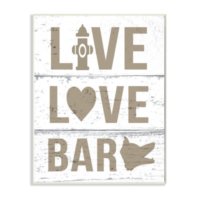 " Live Love Bark " Textual Art Print