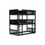 Triple lit superposé noir - fabriqué en bois d'hévéa robuste avec lit détachable optionnel, avec fonction et garde-corps pour-286059591