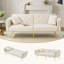  Dimmitt Modern 2-Seater Sofa Bed , 3-Stage Adjustable Backrest & Gold-Plated Metal Feet-2146663399