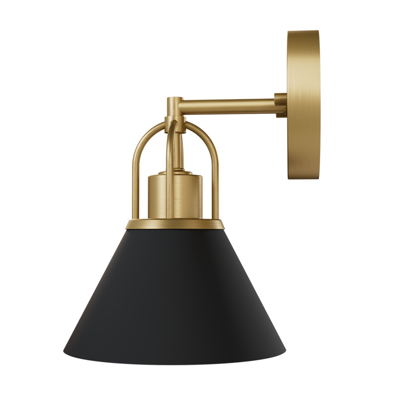 Matte Black and Gold Metal Dimmable Wall Sconce
