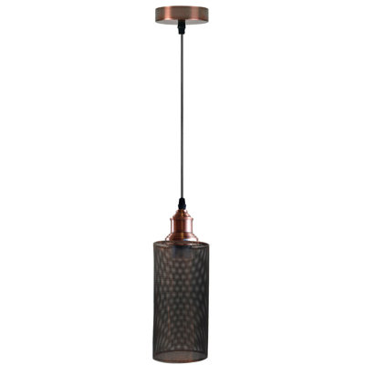 Hann 1 - Light Rustic Red Cylinder Pendant