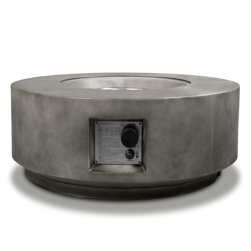FUSION Lavish Garden & Patio Gas Fire Pit with Eco-Stone Finish - Fully Assembled, Dark Grey