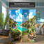 6 Ft. Tall Double Sided Sunset Palms Canvas Room Divider-1665761619-1665761613