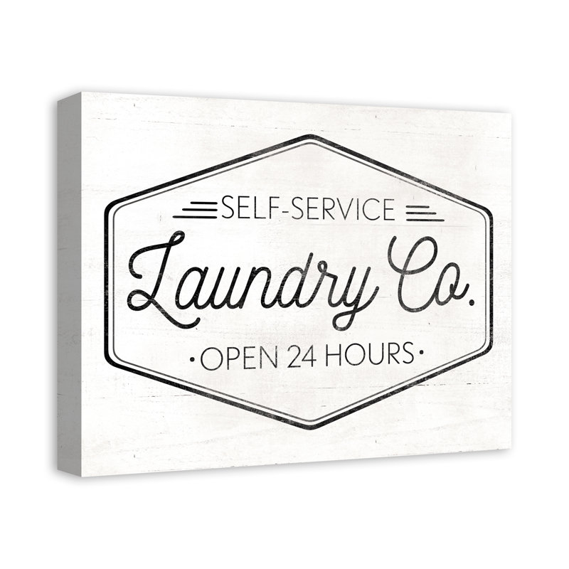 «Self-Service Laundry Co.», art textuel sur toile tendue