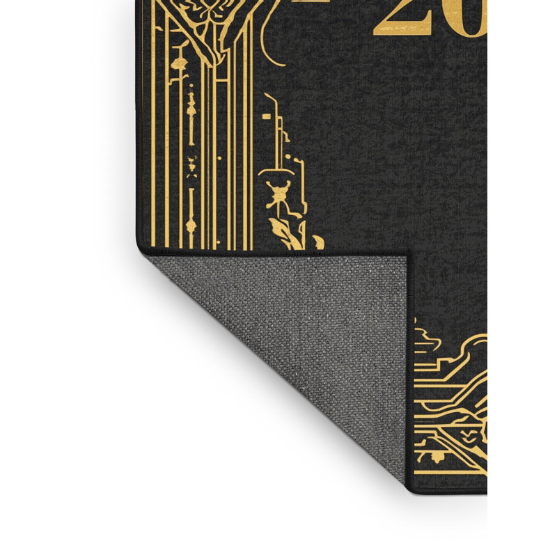 Tapis abstrait doux et moelleux en tissu Fabiano New Years, 5 x 8