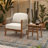18.5'' Acacia Outdoor Patio Side Table, Square Accent Table