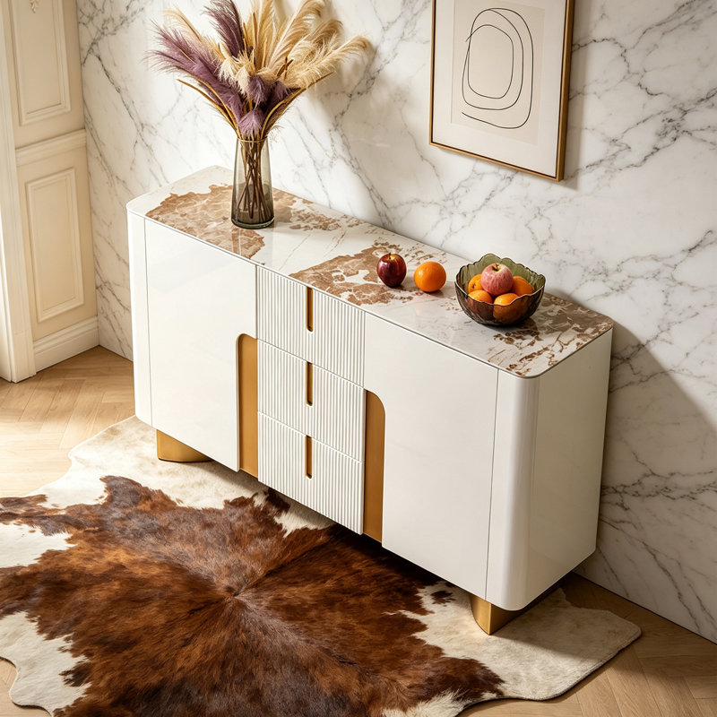 Buffet à tiroir de style italien moderne, H 33,07 po x l 47,24 po x P 15,75 po