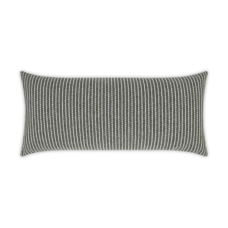 Linus Indoor/Outdoor Pillow Cover & Insert, Graphite, Rectangle 12"H x 24"W