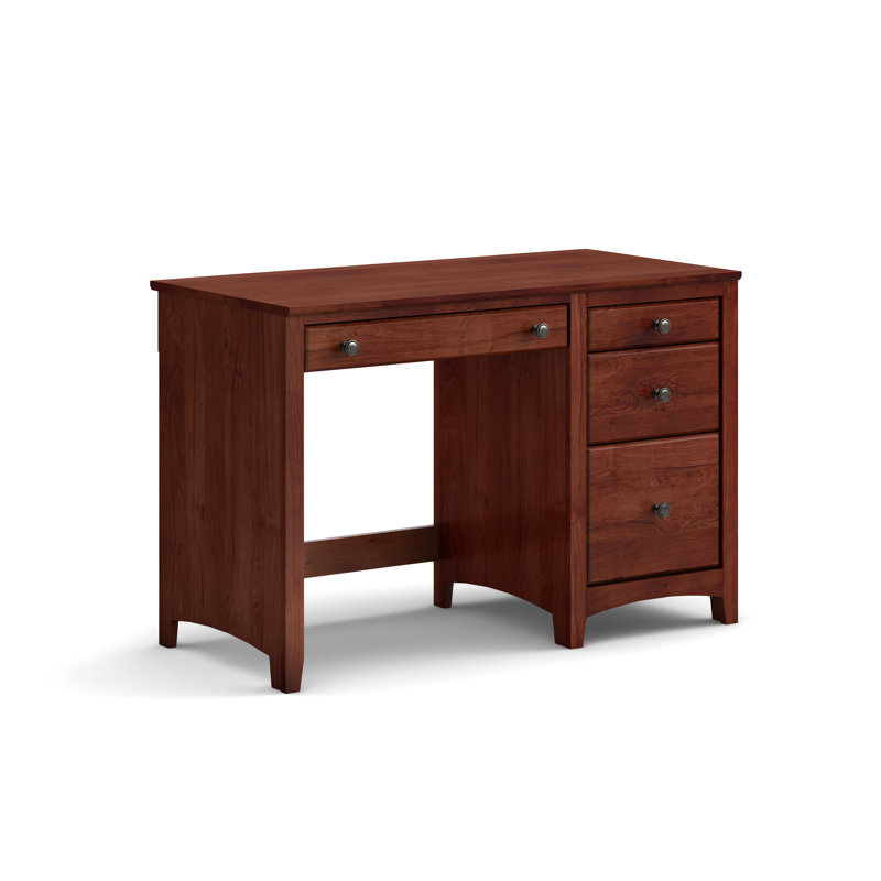 Malani 4 Drawer Solid Wood Desk, Washington Cherry