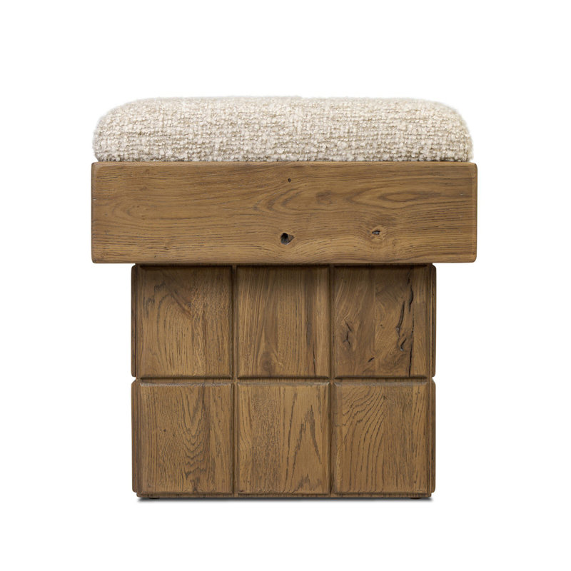 Kubi Upholstered Accent Stool, Ivan Stone