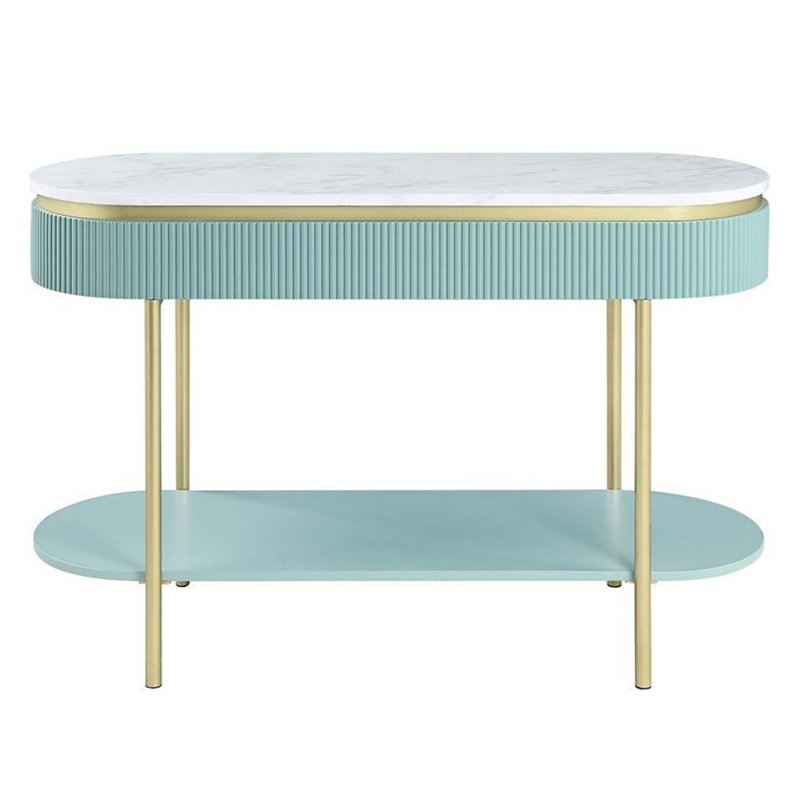Console de 48 po Maxym, Bleu sarcelle / or