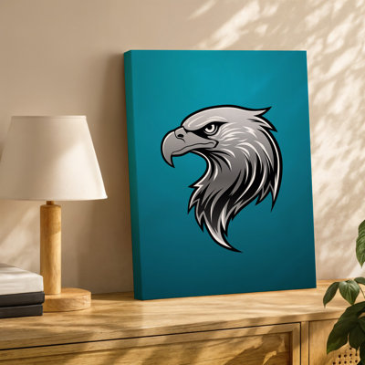 Canvas Create A Sleek Modern Digital Artwork Featuring A Stylized Eagle Wall Art Head Logo Prominently Displayed In The Center The Canvas Wall Art