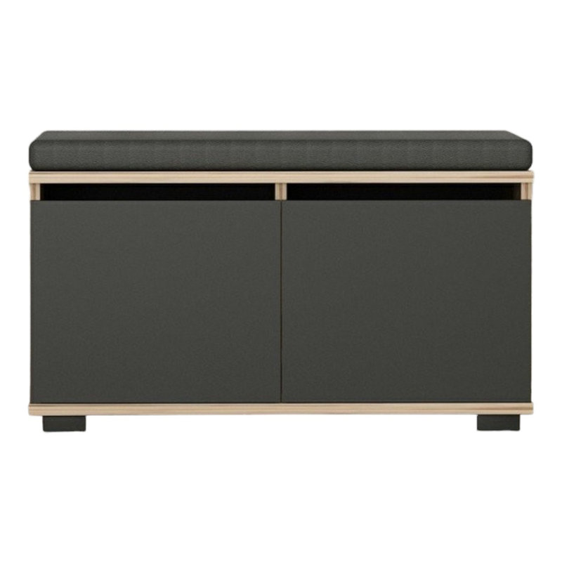 Baneen 8 Pair Shoe Storage Cabinet, Black/Walnut