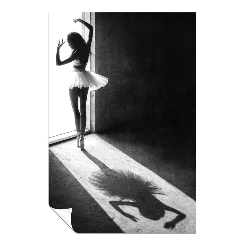 Ballerina Shadow Dance At The Window - No Frame Print, 46cm H x 31cm W