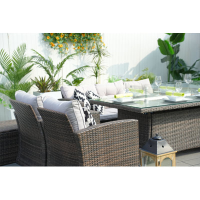 Ensemble de salle à manger rectangulaire avec coussins 70,8 po Bozhan